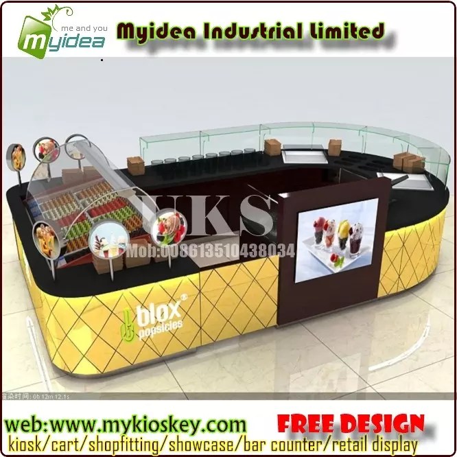 cake kiosk disolay showcase for shopping mall