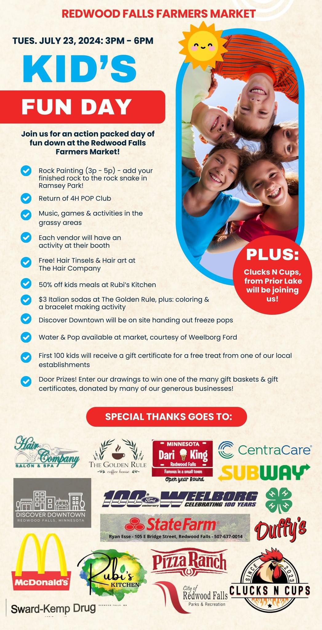 Redwood Falls Farmers Market Kids Day! My KLGR