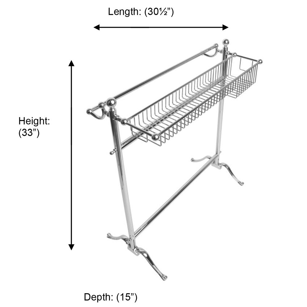 Essentials Collection Traditional Freestanding Floor Towel Holder