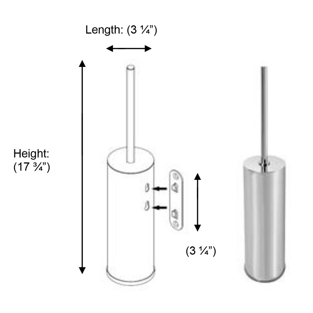 Essentials Collection Wall Mounted Toilet Brush in Chrome by Valsan