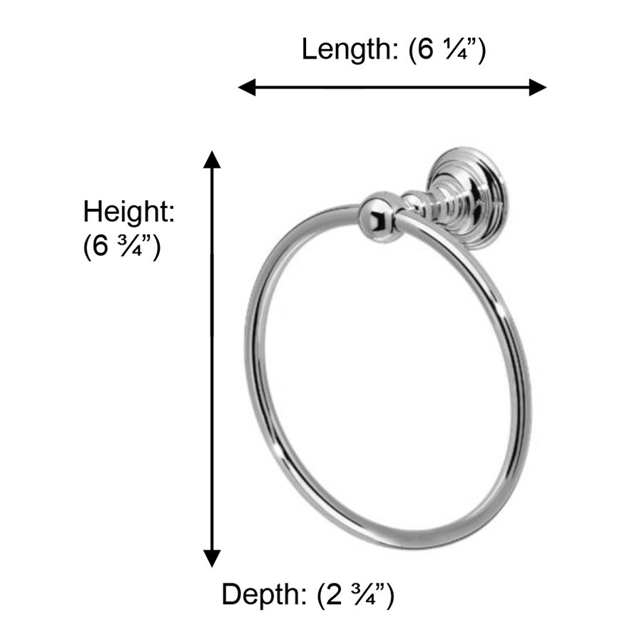 Kingston Collection 6" Small Towel Ring in Chrome by Valsan 66340CR