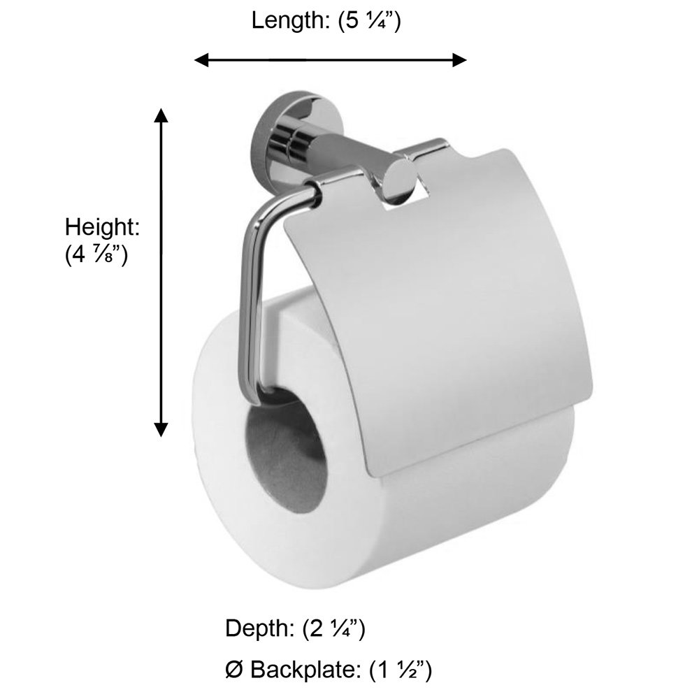 Porto Collection Toilet Roll Holder with Lid in Matte Black by Valsan