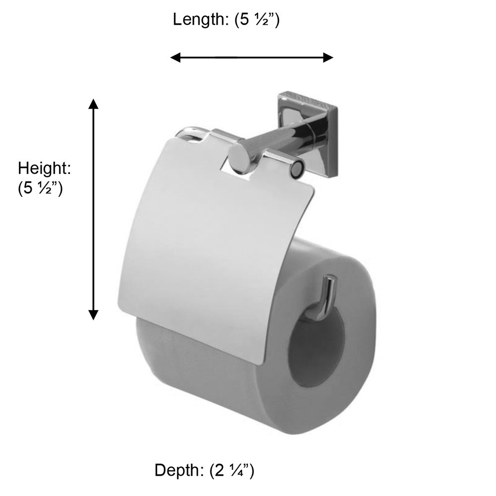 Braga Collection Toilet Roll Holder with Lid in Chrome by Valsan