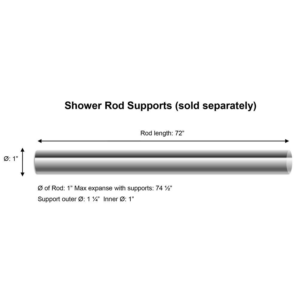 Universal Collection 6' Shower Rod in Polished Brass by Valsan