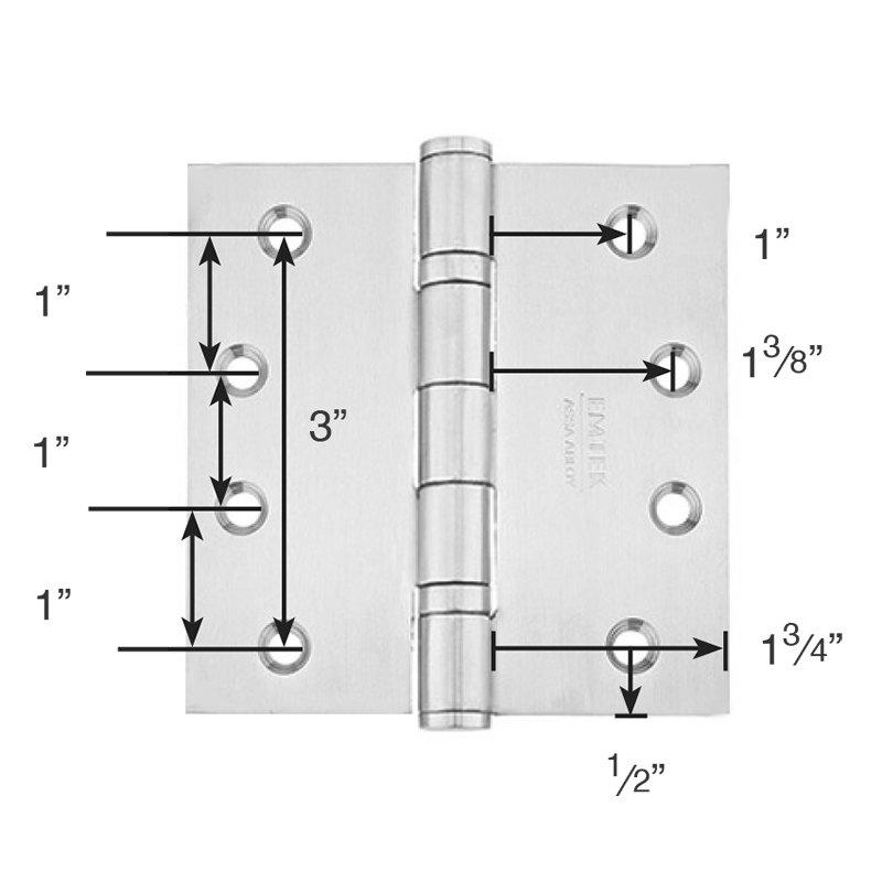 Door Hinges Collection 4" x 4" Square Heavy Duty Ball Bearing