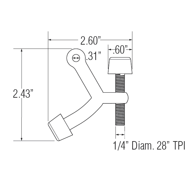 Reserve Door Accessories Collection Hinge Pin Mounted Door Stop in
