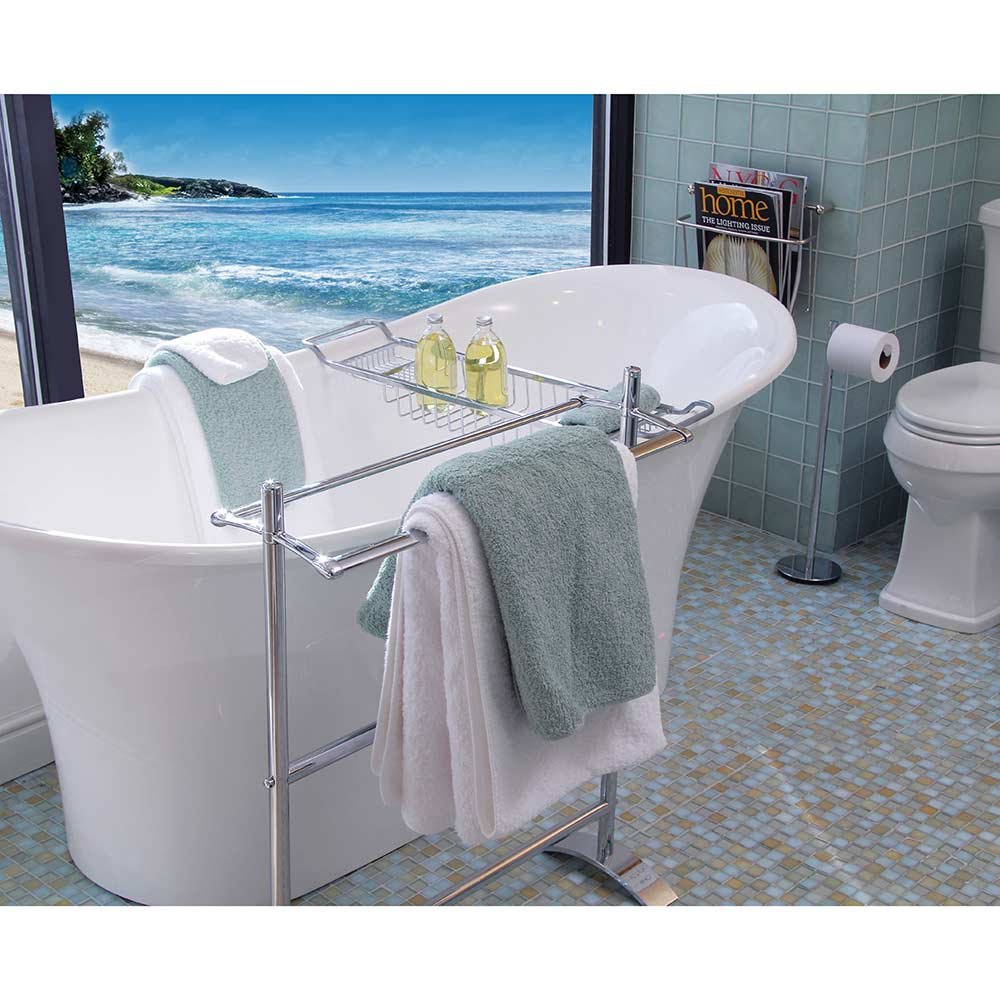 Essentials Collection Large Contemporary Adjustable Bathtub Rack in