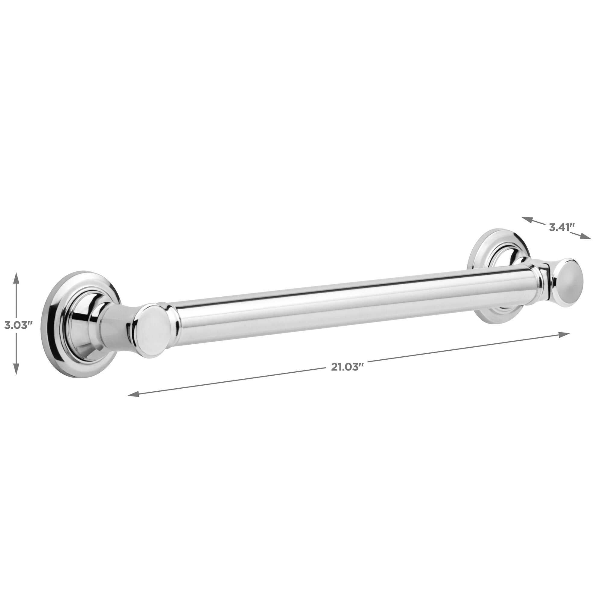 Transitional Collection 18" Decorative Grab Bar in Polished Chrome by