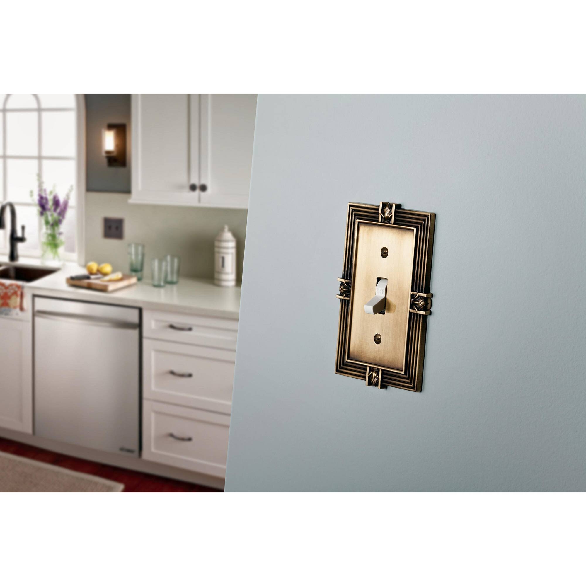 Switchplates I Collection Single Toggle in Tumbled Antique Brass by