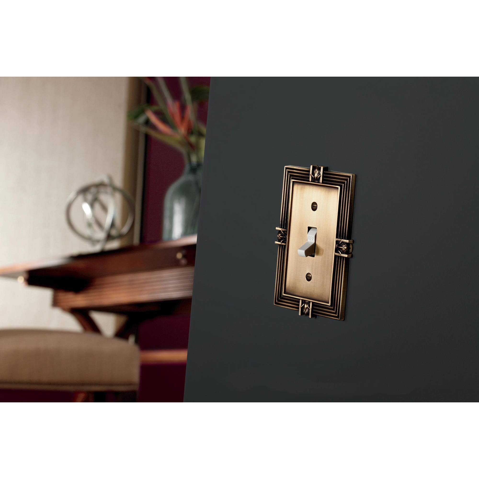 Switchplates I Collection Single Toggle in Tumbled Antique Brass by