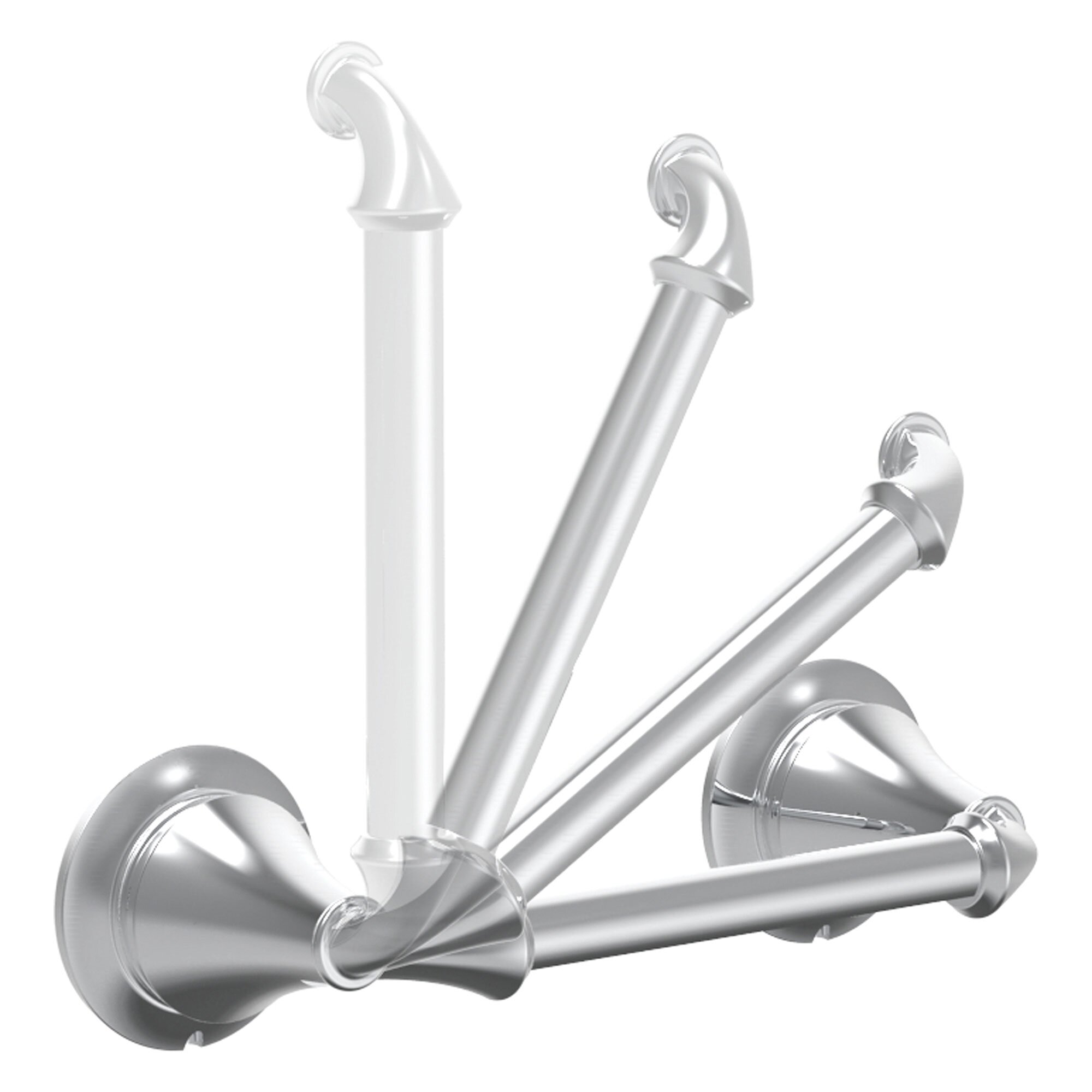 Linden Collection Pivoting Toilet Paper Holder in Polished Chrome by