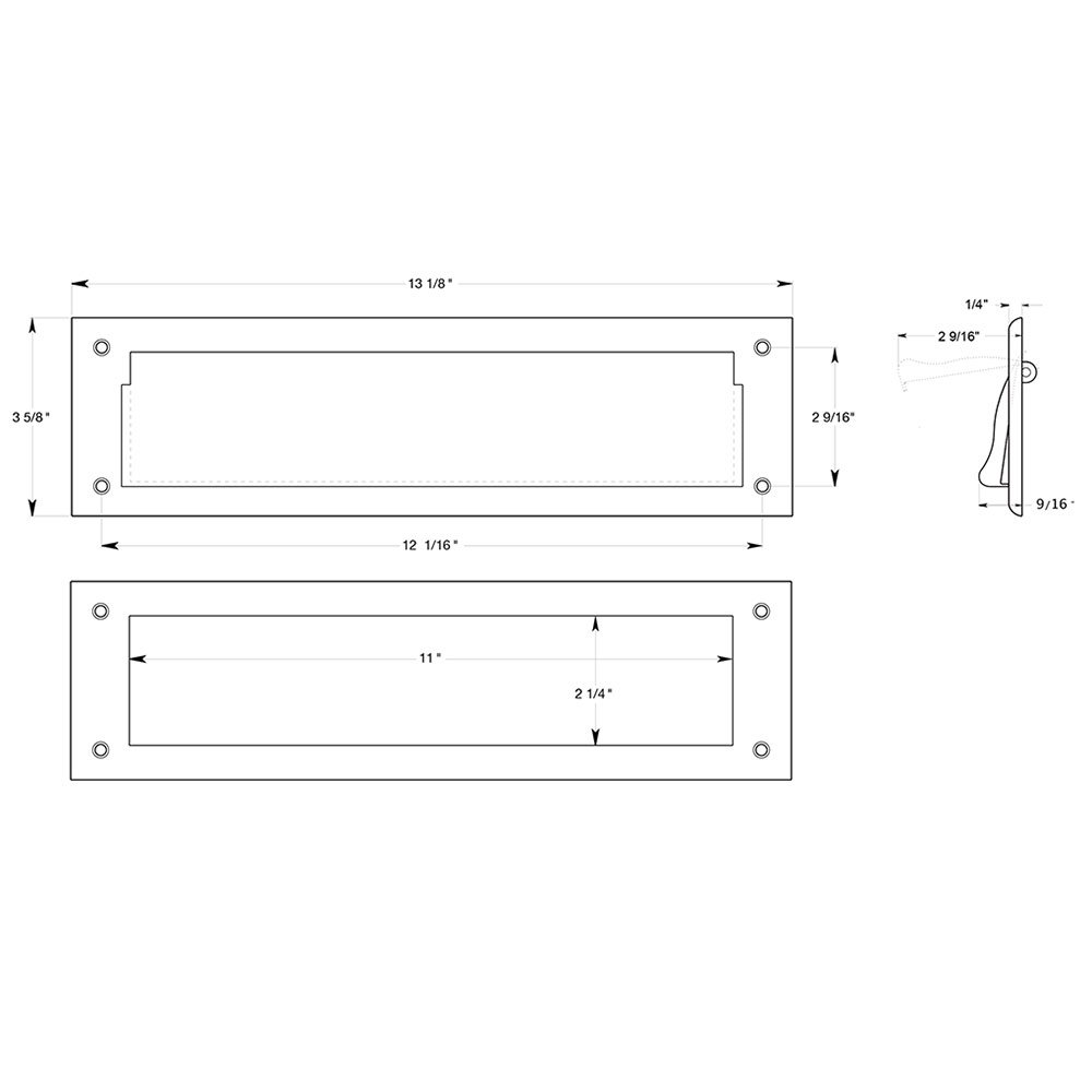 Mail Slots Collection Solid Brass Mail Slot in Brushed Nickel by