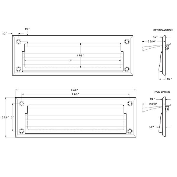 Mail Slots Collection Mail Slot 8 7/8" with Back Plate in Polished Brass by Deltana Hardware