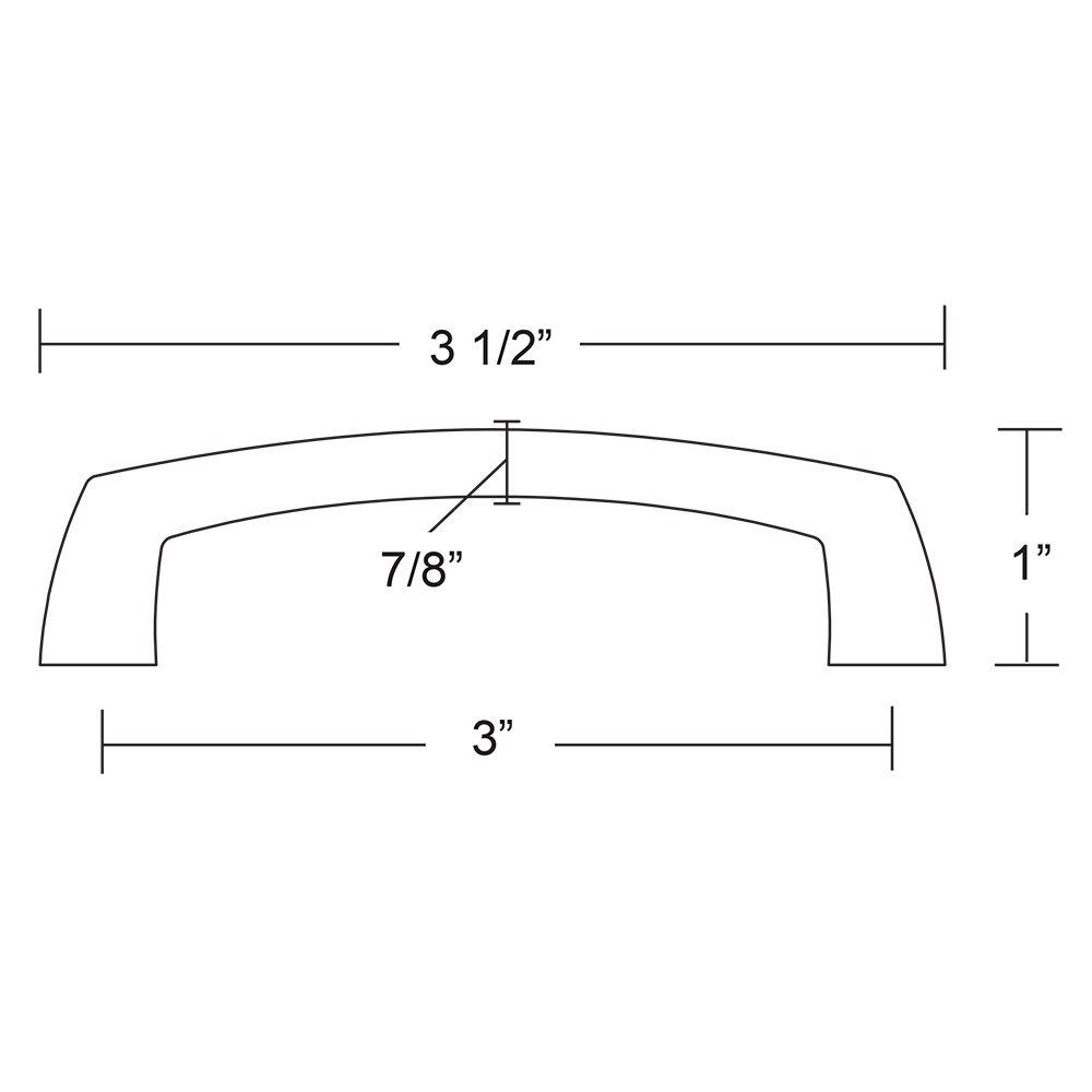 Stainless Steel Collection 3" Centers Delta Pull in Brushed Stainless