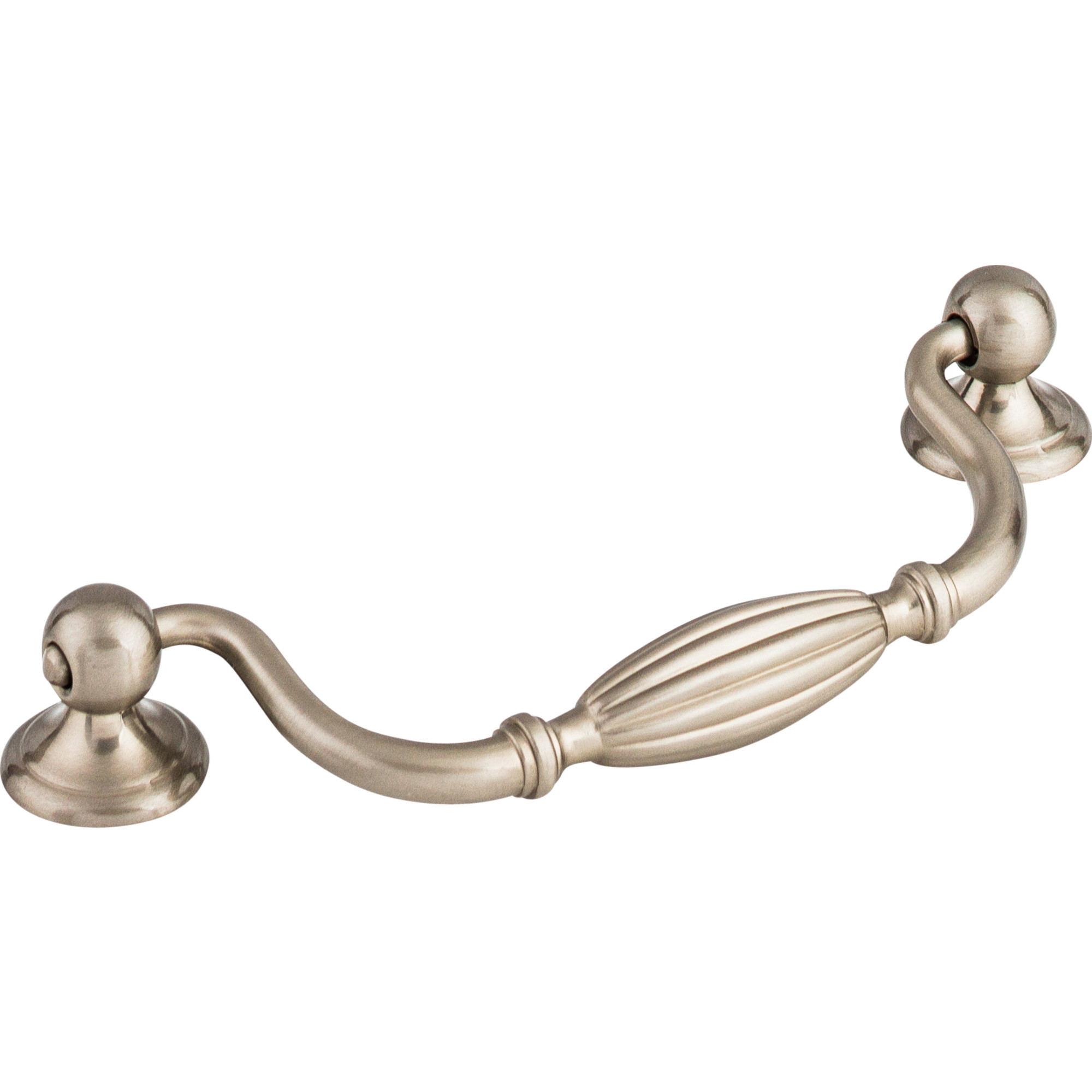 Tuscany Collection Tuscany 5 1/16" Centers Drop Pull in Brushed Satin Nickel by Top Knobs