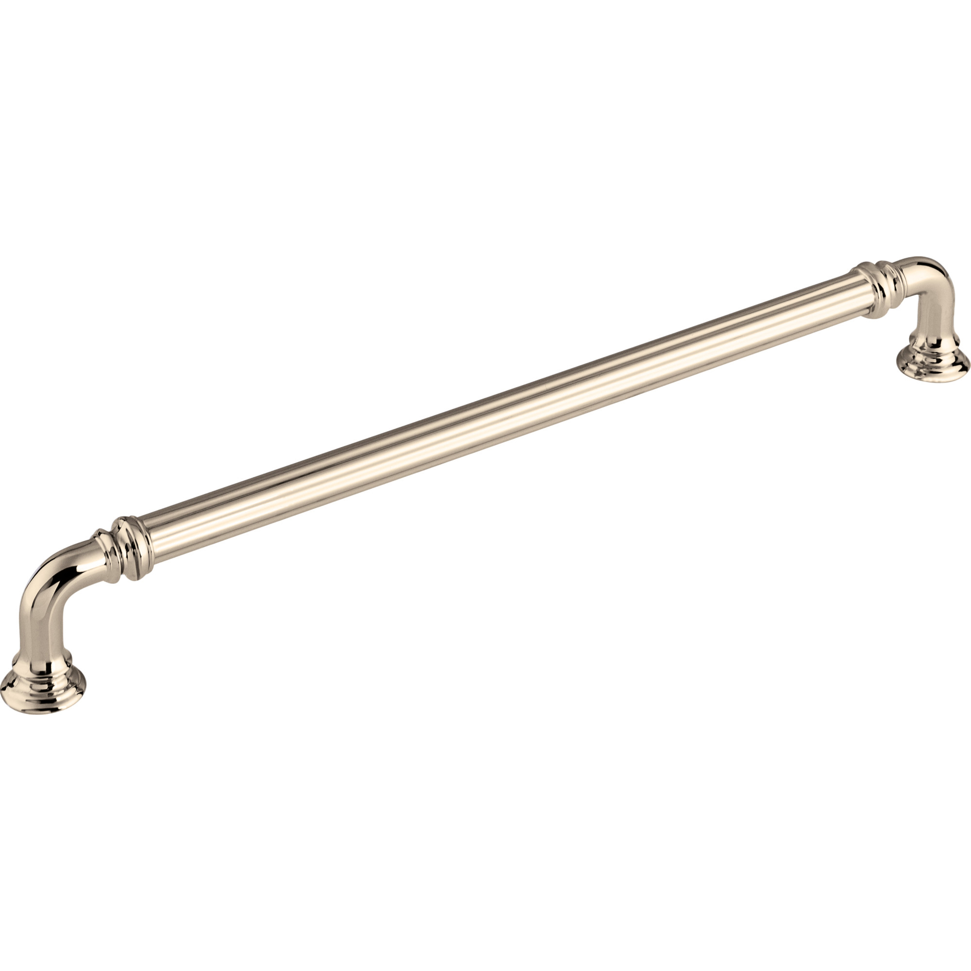 Chareau Collection Reeded 9" Centers Bar Pull in Polished Nickel by