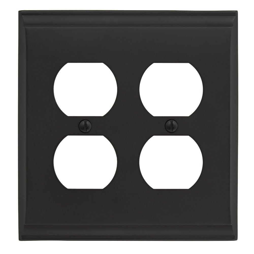 Candler Collection Double Outlet Wall Plate in Black Bronze by