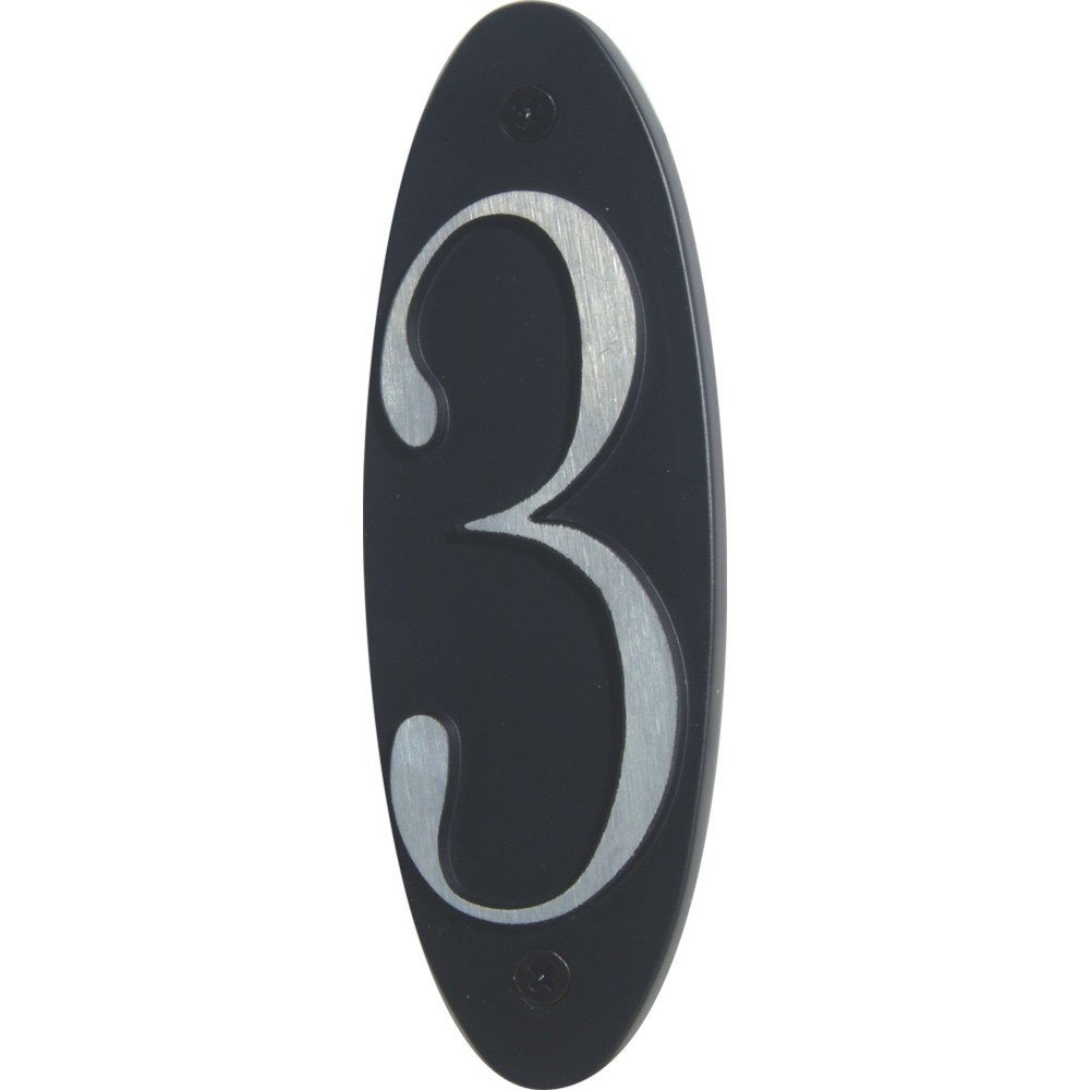 House Numbers Metropolitan Oval Collection 3 House Number in Black