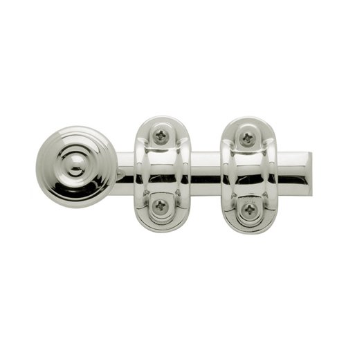Polished Nickel 4" Ornamental Heavy Duty Surface Bolt in Polished