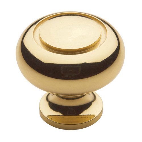 Estate Hardware 1 1/4" Diameter Deco Knob in Polished Brass