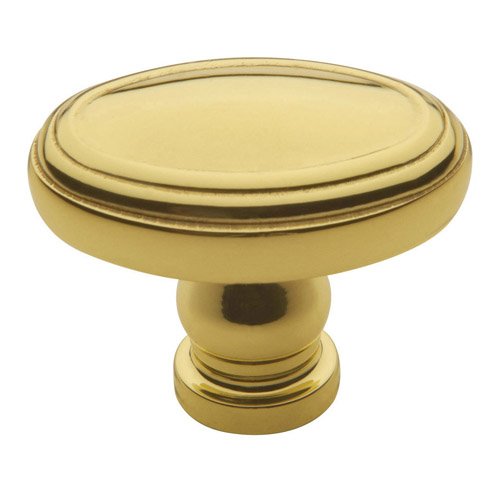 Estate Hardware 1 1/2" Decorative Oval Knob in Polished Brass