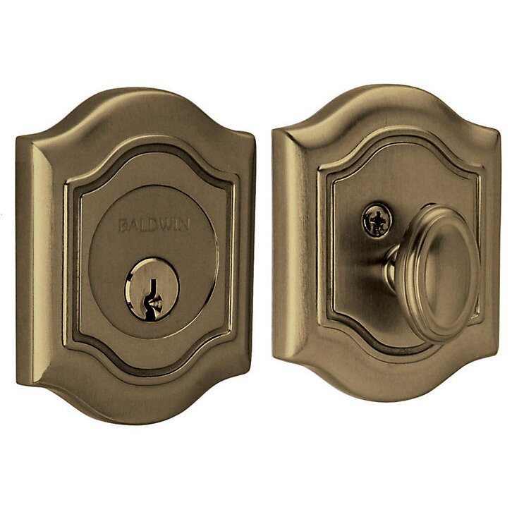 Bethpage Collection Single Cylinder Deadbolt in Satin Brass & Black