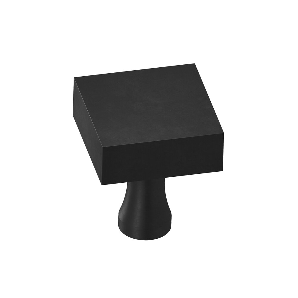 Knobs Collection 1" Square Knob In Matte Satin Black by Colonial
