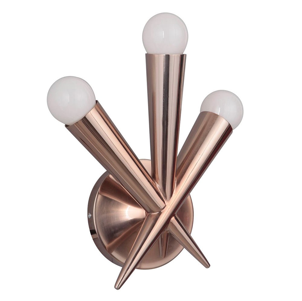 Nova Collection 3 Light Wall Sconce in Satin Rose Gold by Craftmade
