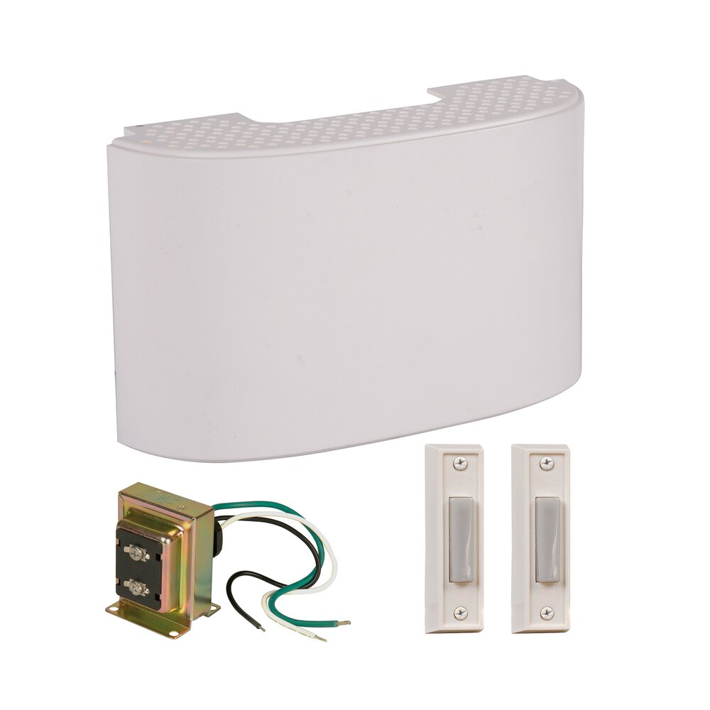 Door Bells and Chimes Collection Designer Chime Kit With 2 White