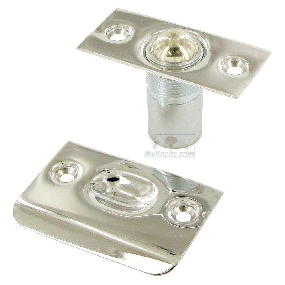 Door Catches Collection Solid Brass Ball Catch in Polished Nickel by