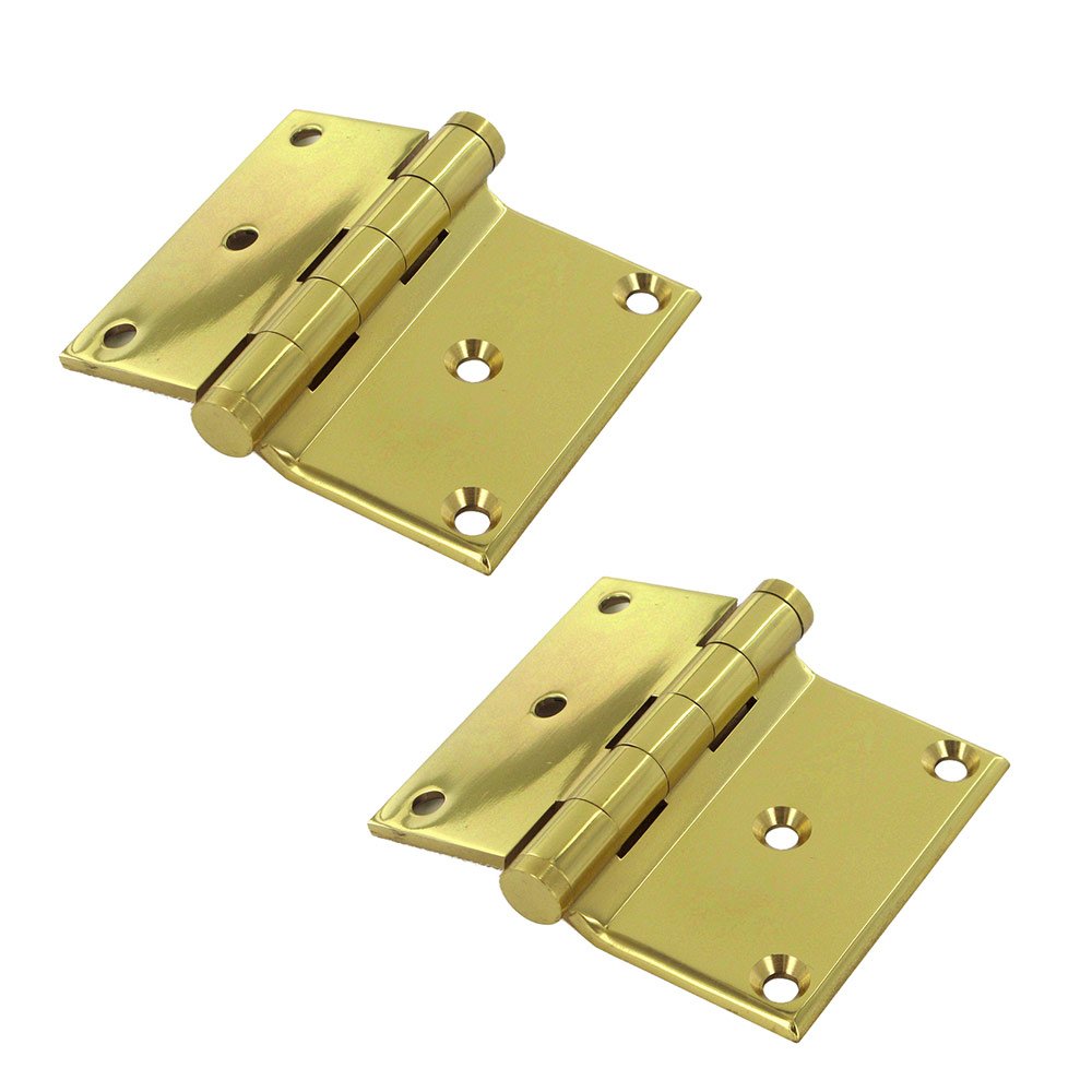 Solid Brass Half Surface Hinges Collection Solid Brass 3" x 3 1/2" Half Surface Door Hinge