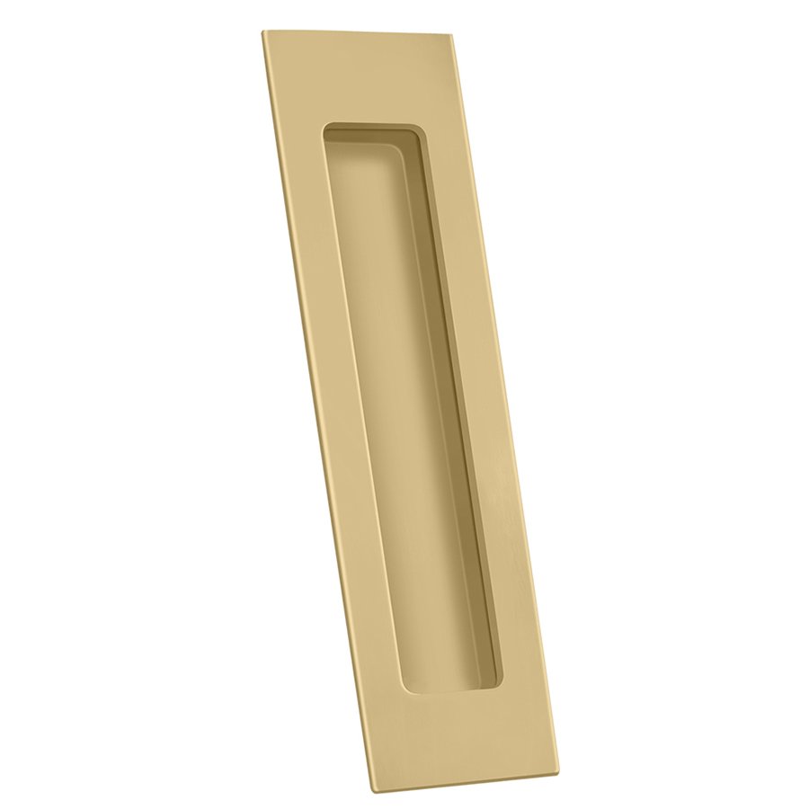 Solid Brass Flush Pulls Collection Solid Brass Rectangular Flush Pull in Brushed Brass by