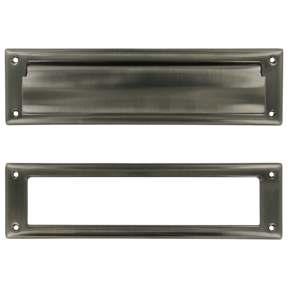 Mail Slots Collection Solid Brass Mail Slot in Antique Nickel by