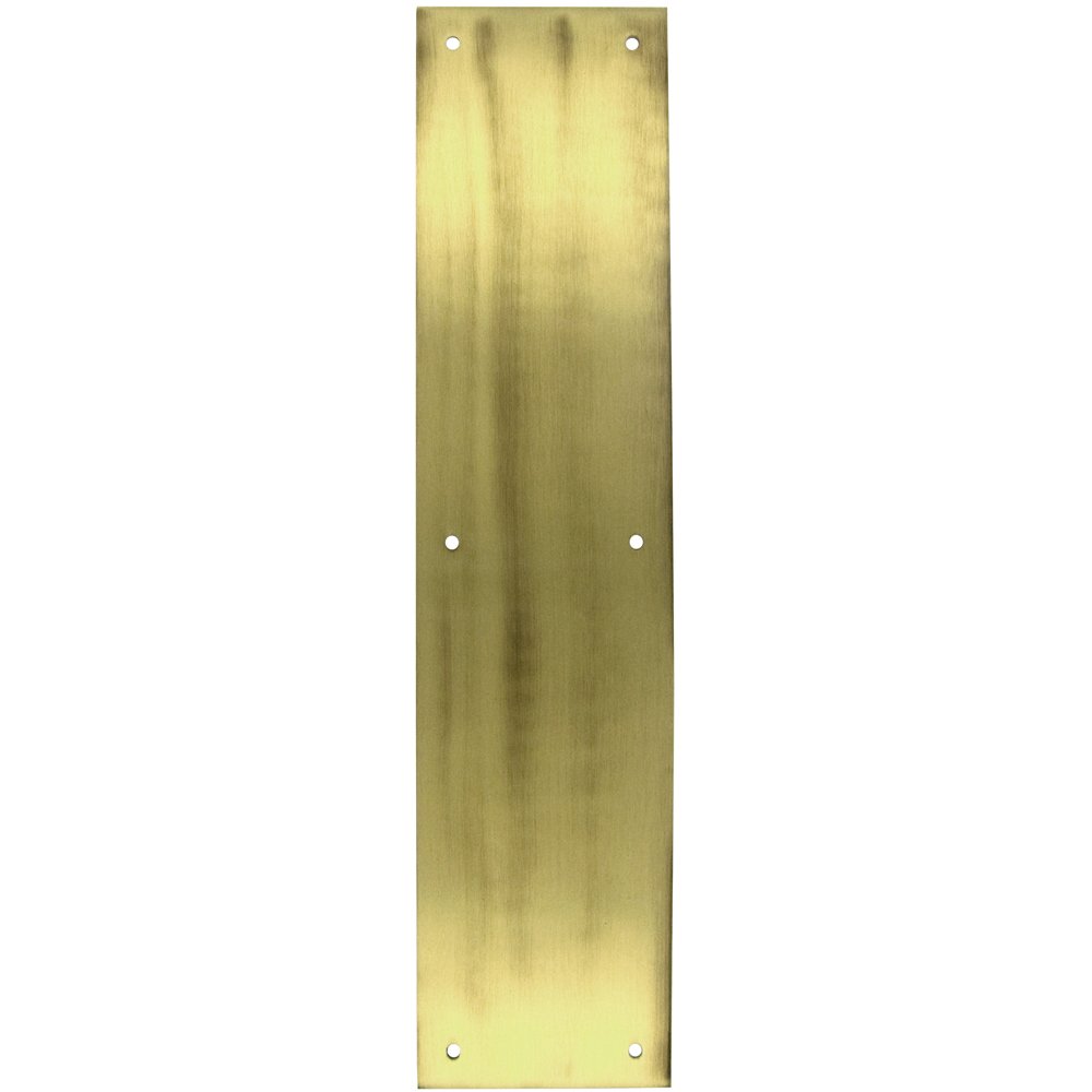 Solid Brass Push Plates Collection Solid Brass 15" x 3 1/2" Push Plate in Antique Brass by