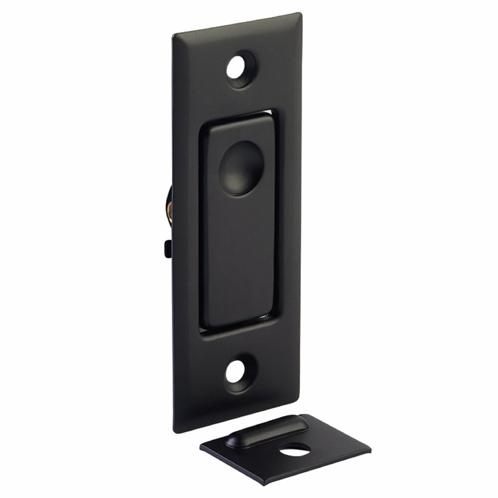 Door Accessories Collection Jamb Bolt in Flat Black by Emtek Hardware