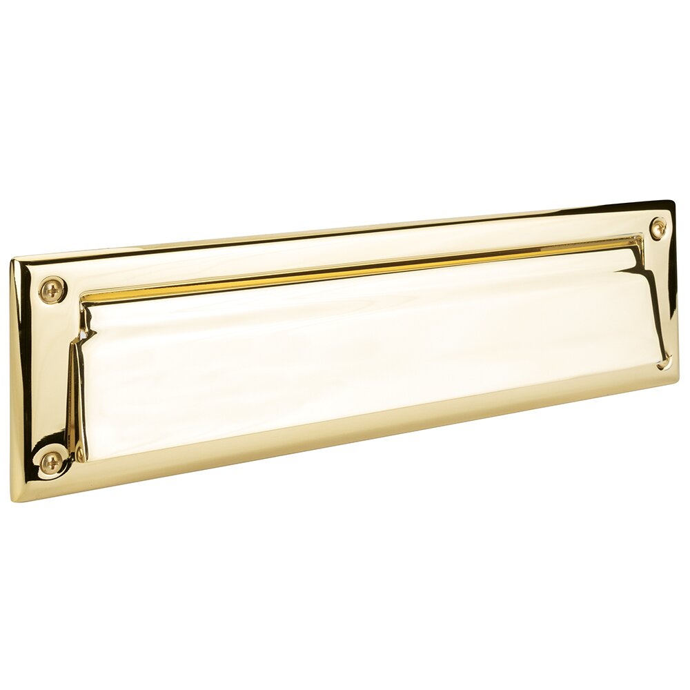 Door Accessories Collection Brass Mail Slot With Screws in Polished