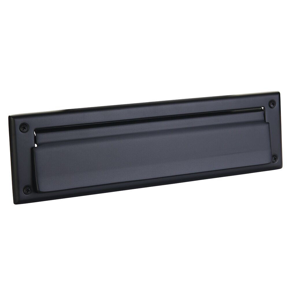 Door Accessories Collection Brass Mail Slot With Screws in Flat Black