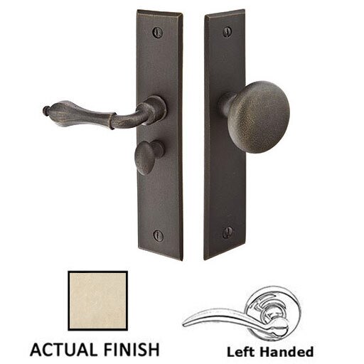 Door Accessories Collection Left Hand Rectangular Style Screen Door Lock in Tumbled White