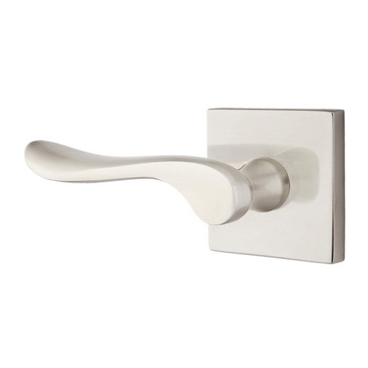 Brass Modern Hardware Collection Privacy Luzern Left Handed Door Lever With Square Rose in