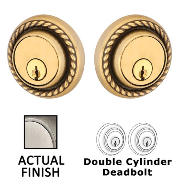 Solid Brass Deadbolts Collection Rope Double Cylinder Deadbolt in