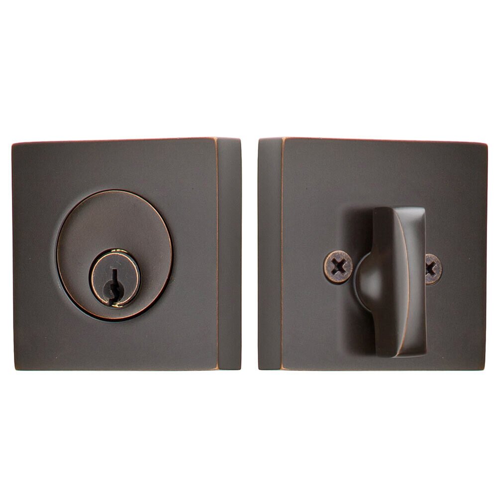 Solid Brass Deadbolts Collection Square Single Cylinder Deadbolt in