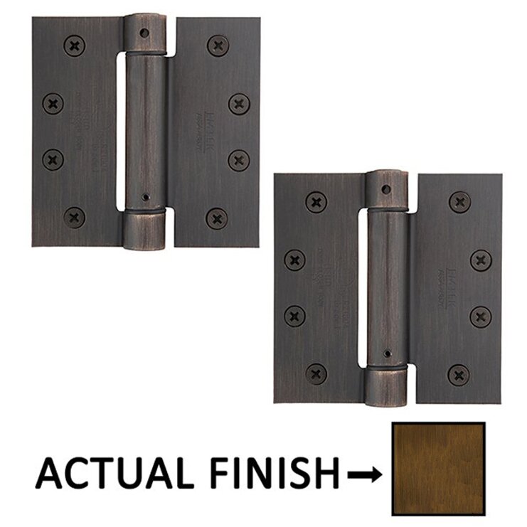 Door Hinges Collection 4" x 4" Square UL Steel Spring Hinge in French
