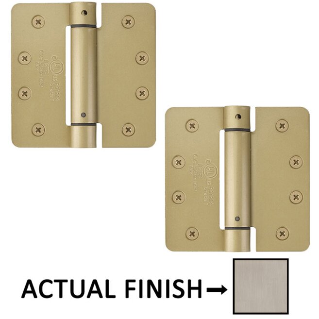 Door Accessories 4" X 4" 1/4" Radius UL Steel Spring Hinge in Flat Black Emtek Hardware 9502419