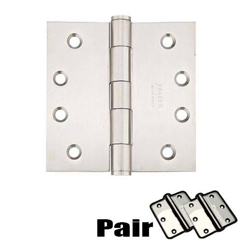 Door Hinges Collection 4" X 4" Square Residential Duty Hinge in Brushed Stainless Steel (Sold