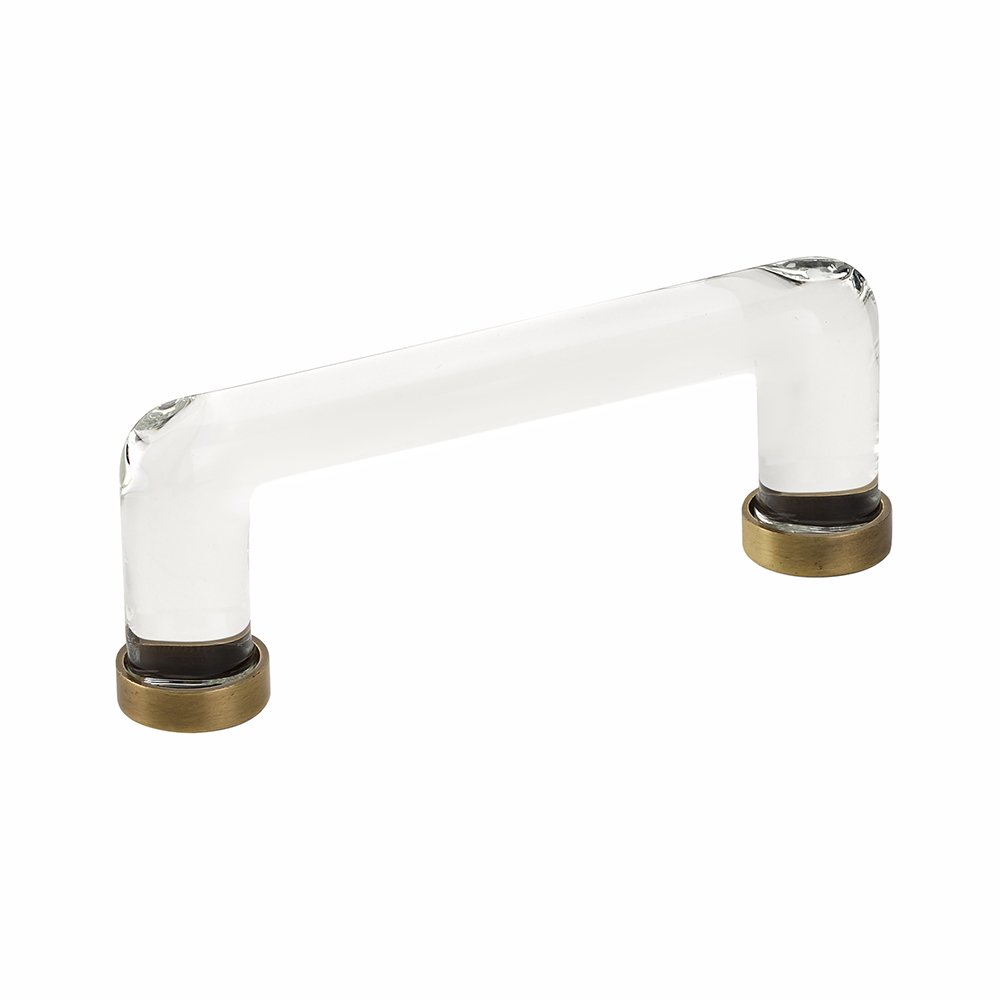 Crystal Collection 4" Centers Pull in French Antique Brass by Emtek Hardware 86725US7 MyKnobs