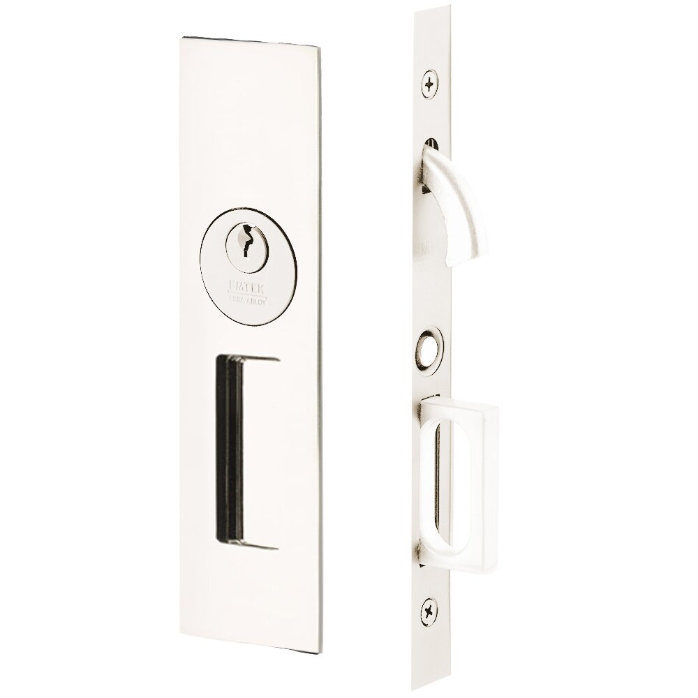 Mortise Pocket Door Hardware Collection Narrow Modern Rectangular Keyed Pocket Door Mortise