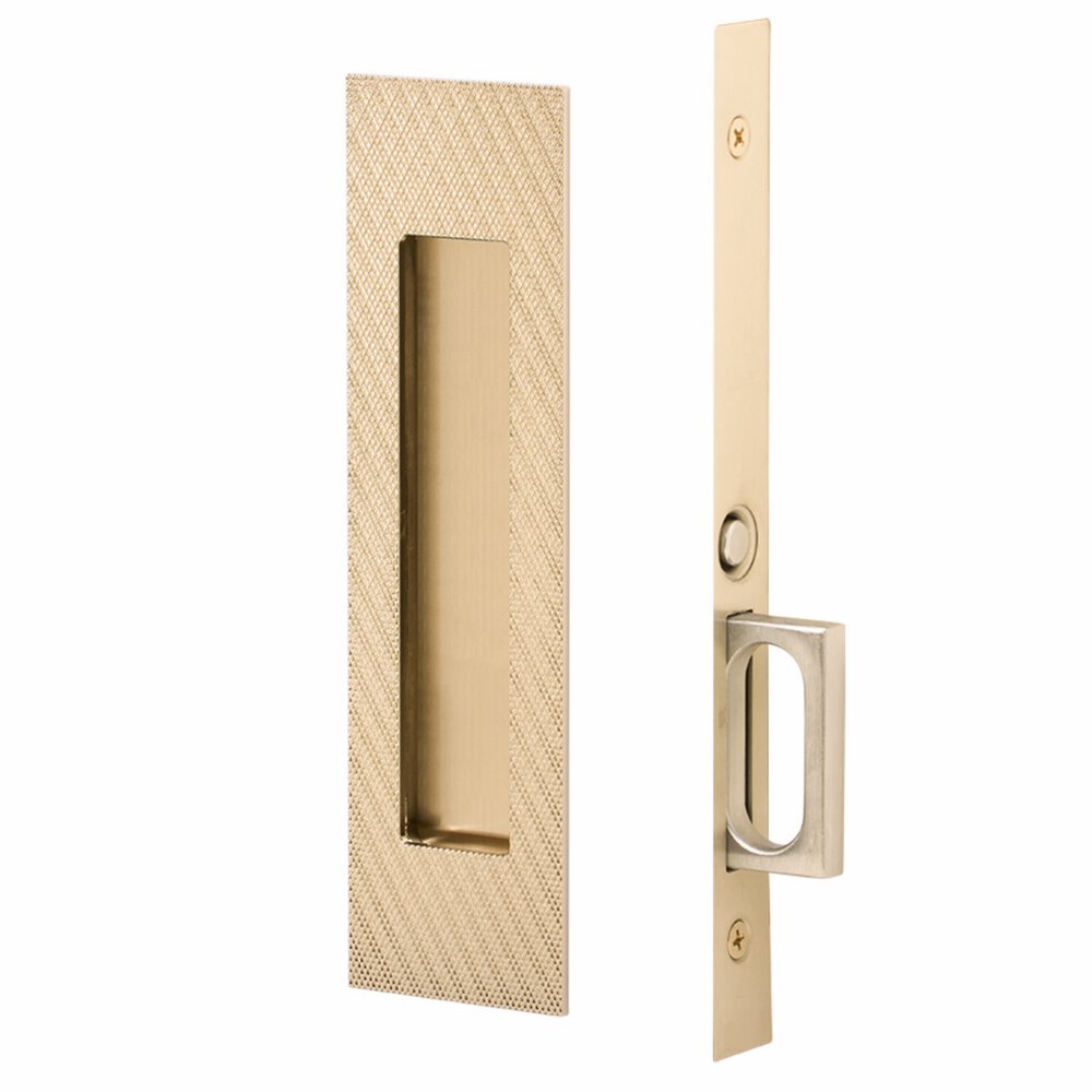Mortise Pocket Door Hardware Collection Knurled Narrow Modern