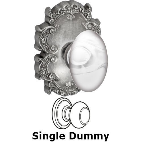 Crystal and Glass Door Knobs Single Dummy Clear Glass Egg Knob with