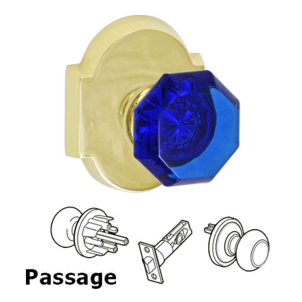 Crystal and Glass Door Knobs Passage Victorian Cobalt Glass Knob with