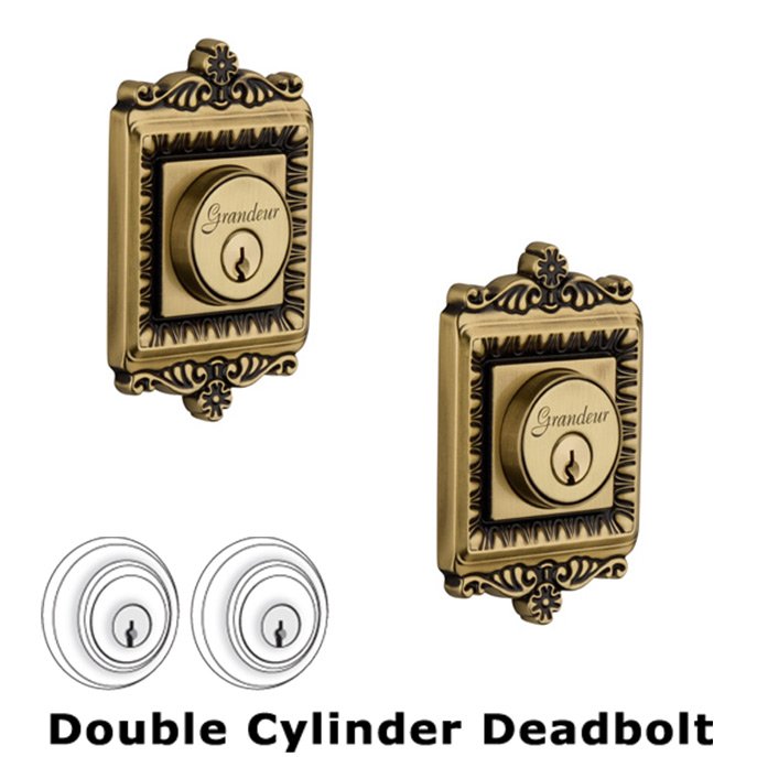 Windsor Collection Double Deadlock Windsor Deadbolt in Vintage